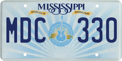 MS license plate MDC330