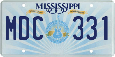 MS license plate MDC331