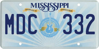 MS license plate MDC332