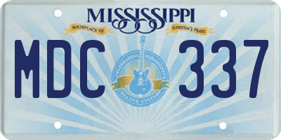 MS license plate MDC337