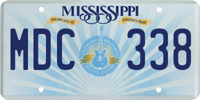 MS license plate MDC338