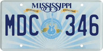 MS license plate MDC346
