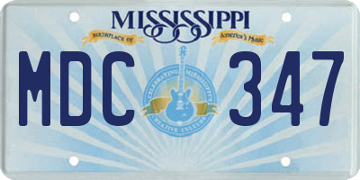 MS license plate MDC347