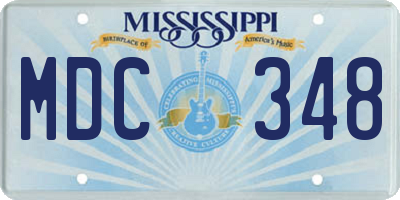 MS license plate MDC348