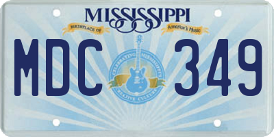 MS license plate MDC349