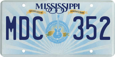 MS license plate MDC352