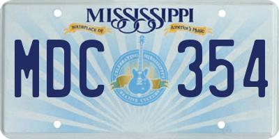 MS license plate MDC354