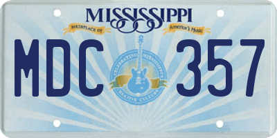 MS license plate MDC357