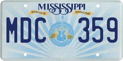 MS license plate MDC359