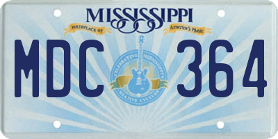 MS license plate MDC364