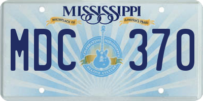 MS license plate MDC370