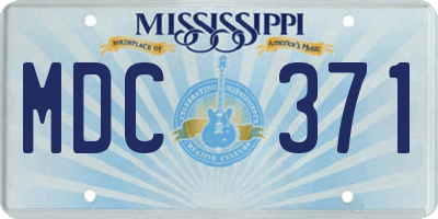 MS license plate MDC371