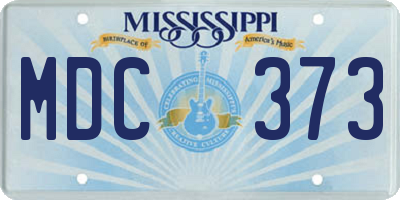MS license plate MDC373