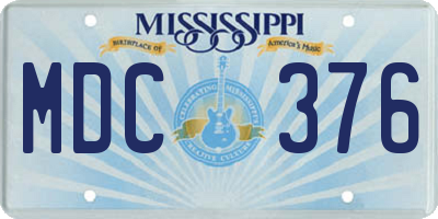 MS license plate MDC376
