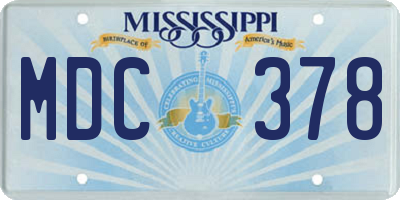 MS license plate MDC378