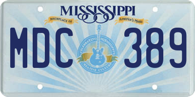 MS license plate MDC389