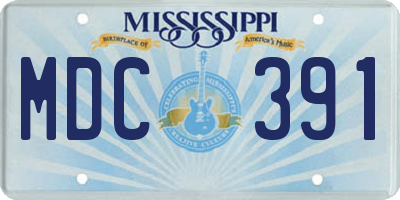MS license plate MDC391