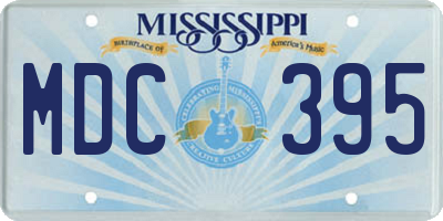MS license plate MDC395