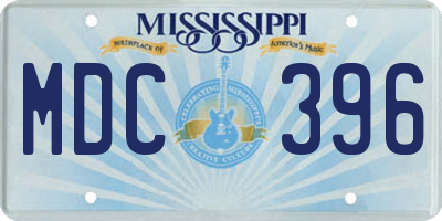 MS license plate MDC396