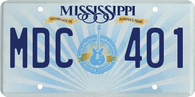 MS license plate MDC401