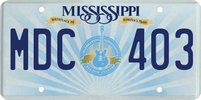 MS license plate MDC403