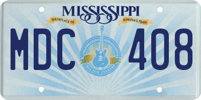 MS license plate MDC408