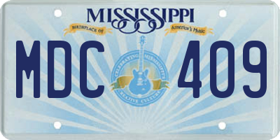 MS license plate MDC409