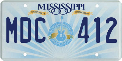 MS license plate MDC412