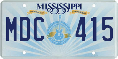 MS license plate MDC415