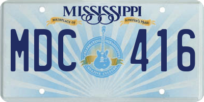 MS license plate MDC416