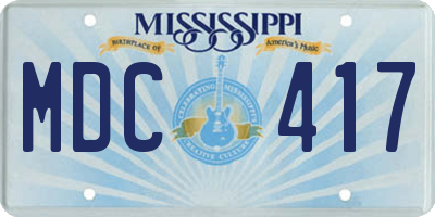MS license plate MDC417