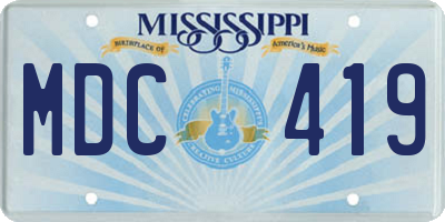 MS license plate MDC419