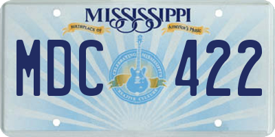 MS license plate MDC422