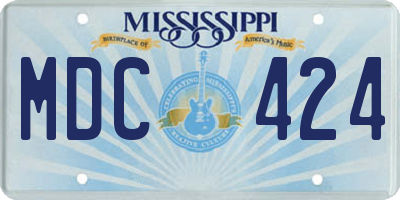 MS license plate MDC424