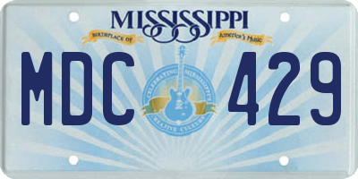 MS license plate MDC429