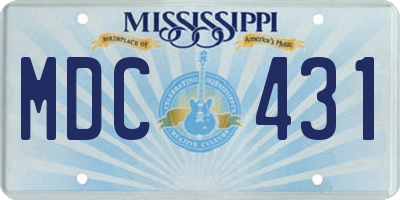 MS license plate MDC431