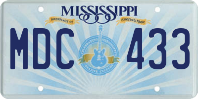 MS license plate MDC433