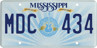 MS license plate MDC434