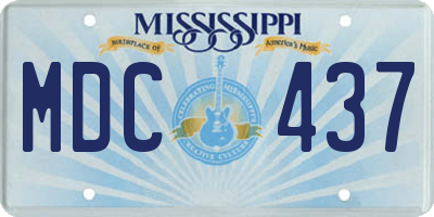MS license plate MDC437