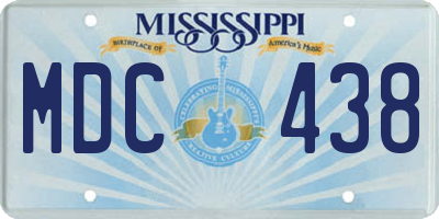 MS license plate MDC438