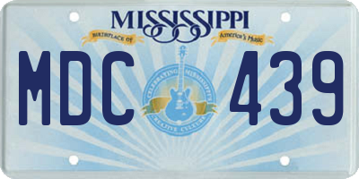 MS license plate MDC439