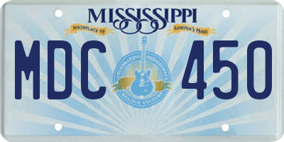 MS license plate MDC450