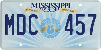MS license plate MDC457