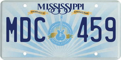 MS license plate MDC459
