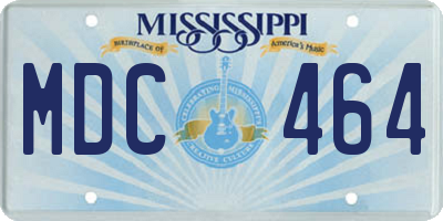 MS license plate MDC464