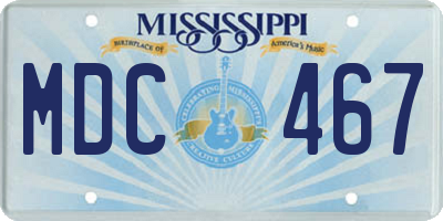 MS license plate MDC467