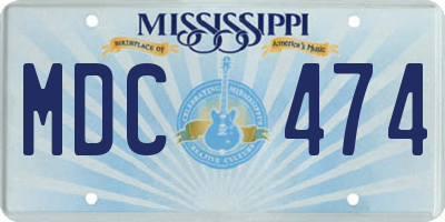 MS license plate MDC474