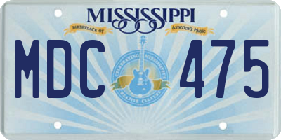 MS license plate MDC475