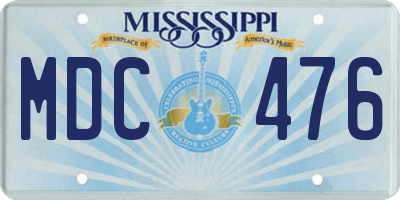 MS license plate MDC476