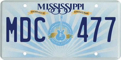 MS license plate MDC477